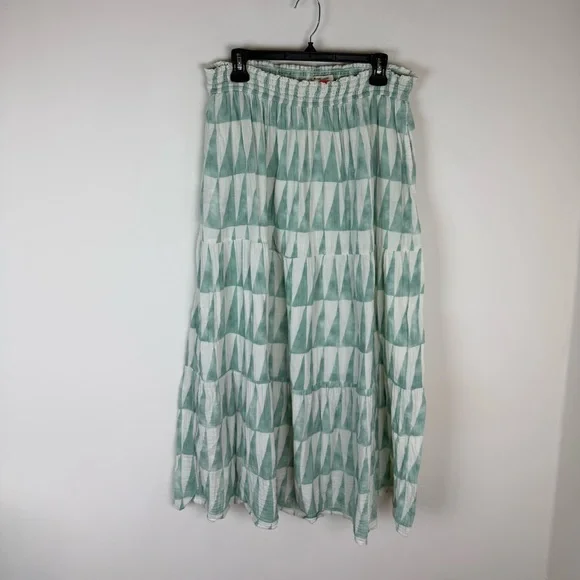 Marine Layer Geo Gauzy Cotton Corrine Skirt L and Nora Off Shoulder Top XL Set